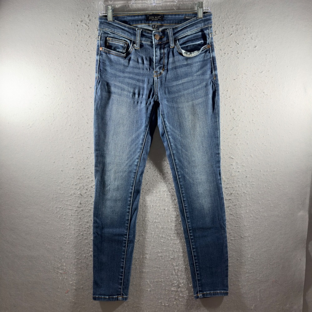 3137 | Judy Blue Skinny Fit Stretch Denim Jeans Medium Wash Blue Womens 5 27